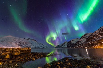 
the polar lights in norway,tromso 