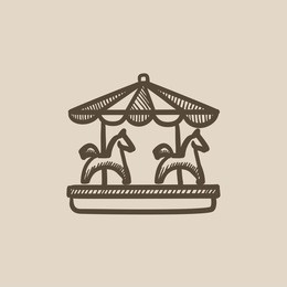 merry-go-round vector sketch icon isolated on background. hand drawn merry-go-round icon. merry-go-round sketch icon for infographic, website or app.