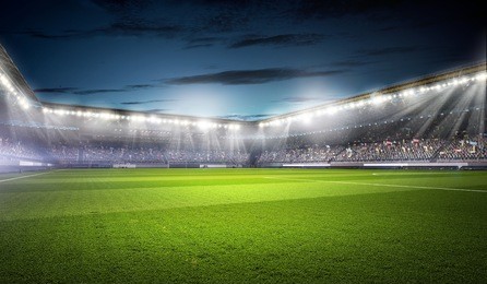 football stadium in lights . mixed media
