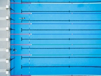 aerial top view of swimming pool