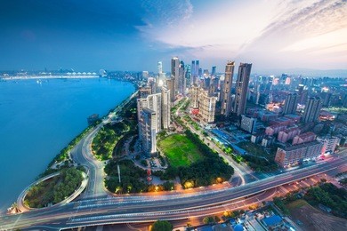 china's shenzhen city at night