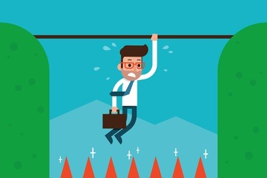 man in business trap.