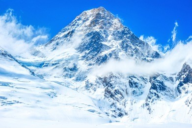 mountain peak everest. highest mountain in the world. national park, nepal.