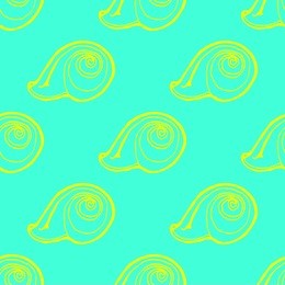 doodles seashells background seamless pattern.