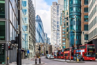 city view of london around liverpool street station