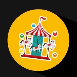 carousel horses isolated icon design, vector illustration  graphic 