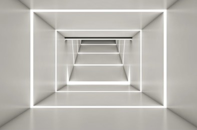 abstract digital 3d white and light white space black background - 3d render
