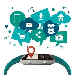 watch icon. wearable technology design. vector graphic