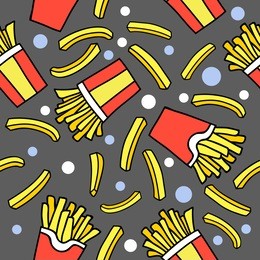 french fries. seamless pattern. endless texture can be used for wallpaper, pattern fills, web page background,textures.for printing on fabric, paper, scrapbooking