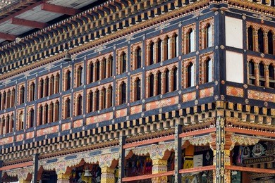 the architecture of tashichho dzong, thimphu, bhutan - the most respectful dzong in thimphu