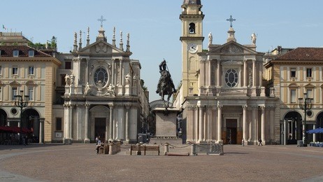piazza san carlo royal square in turin (torino), italy - (16:9 ratio)