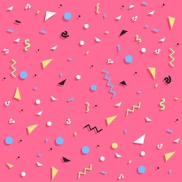 geometric seamless pattern, trendy memphis cards design. 1980s retro background template. vector eps 10 format.