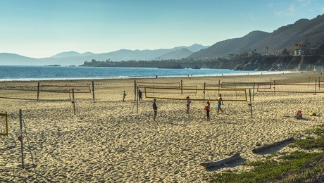 pismo beach afternoon volleyball courts california coast summer
