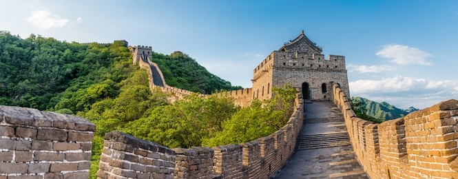 panoramic view of great wall of china