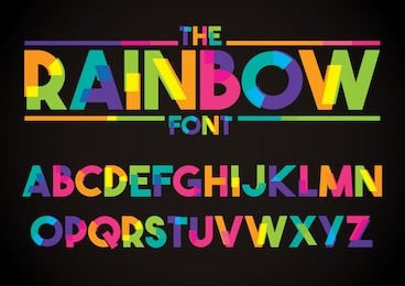 vector of stylized colorful font and alphabet