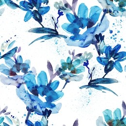 watercolor flowers seamless pattern