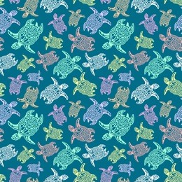 seamless pastel shades colored pattern with swimming turtles. abstract ocean cyan background. for wallpaper, pattern fills, web page background, wrapping paper, textile. vector illustration
