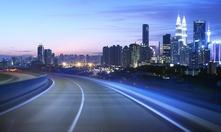 moving forward motion blur background,night scene