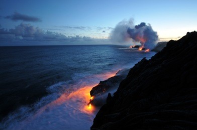 lava in ocean