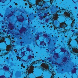 abstract seamless pattern for boy. grunge sport texture. football background with 
ball .  sport wallpaper. 
