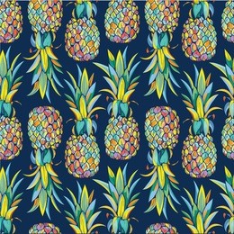 colorful seamless vector pattern with pineapples