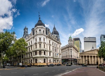 buildings and cathedral near plaza de mayo - buenos aires, argentina
