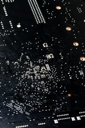 close up view of modern computer motherboard.