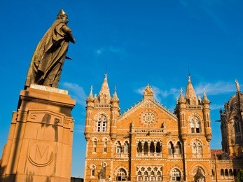 chhatrapati shivaji or victoria terminus in mumbai, india.