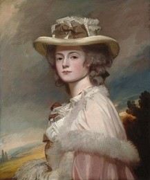 mrs. davies davenport, by george romney, 1782-84, british painting, oil on canvas. romney was a prolific and very successful society portraitist in london from 1776 to 1795