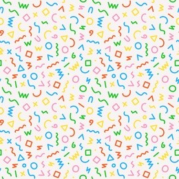 memphis style seamless pattern. abstract vector illustration with geometric elements, shapes.