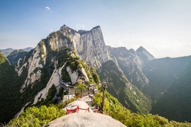 china, province shaanxi, huashan mountain, north peak view