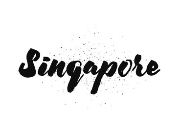 singapore. capital city typography lettering design. hand drawn brush calligraphy, text for greeting card, t-shirt, post card, poster. isolated vector illustration.