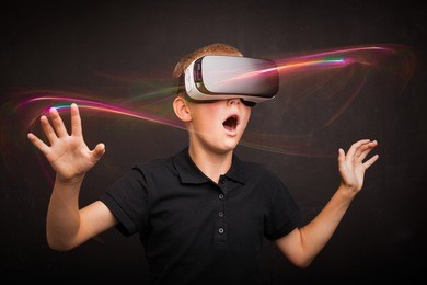 boy experiencing virtual reality