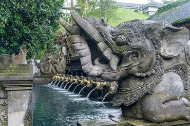holy spring water temple (pura tirta empul) in ubud, bali, indonesia