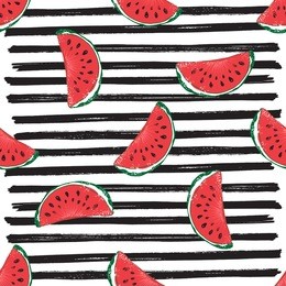 water melon seamless pattern striped vector illustration