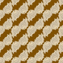 doodles seashells background seamless pattern.