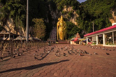 lord murugan statue, a hindu god at batu caves, malaysia. 