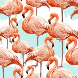 beautiful seamless vector tropical pattern background with flamingo. abstract geometric texture, stripes. perfect for wallpapers, web page backgrounds, surface textures, textile.