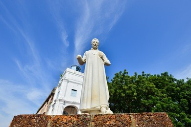 st. paul's church in malacca. the church is listed as unesco world heritage.