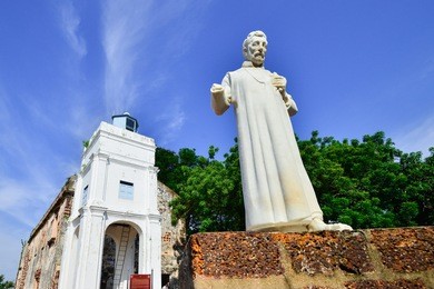 st. paul's church in malacca. the church is listed as unesco world heritage.