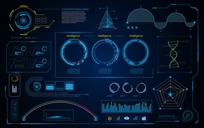 abstract hud intelligence interface data computing screen concept design background