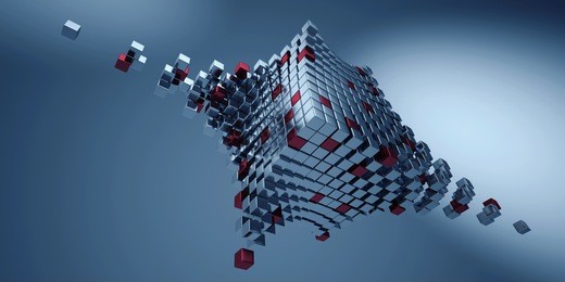 abstract block of cubes - 3d illustration 