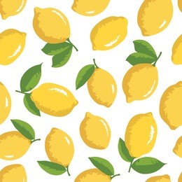 vector summer pattern with lemons. seamless texture design.