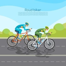cycle racing people on bicycles group of cyclists man in road sport background vector illustration