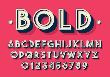 vector of retro font and alphabet