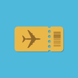 blue air ticket isolated on background. air ticket flat icon. boarding pass