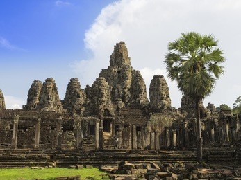bayon temple. the ancient stone temple. bayon is one of the unesco world heritage at angkor in cambodia. 