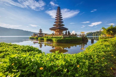 pura ulun danu bratan, or pura beratan temple, bali island, indonesia. pura ulun danu bratan is a major shivaite and water temple on bali island, indonesia.