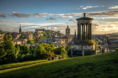 before sunset on calton hill