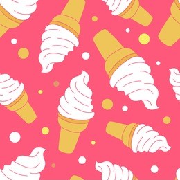a lot of ice cream hand drawn background. doodle wallpaper vector. colorful seamless pattern